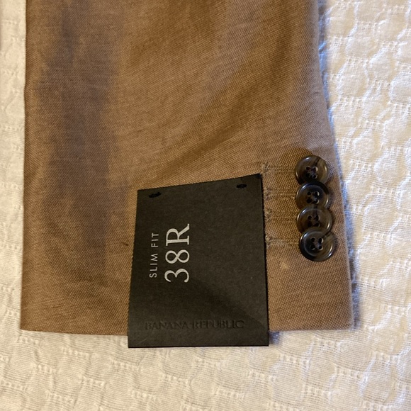 Banana Republic Khaki Sport Coat Blazer, 38R Slim Fit, new with tags - Picture 2 of 10